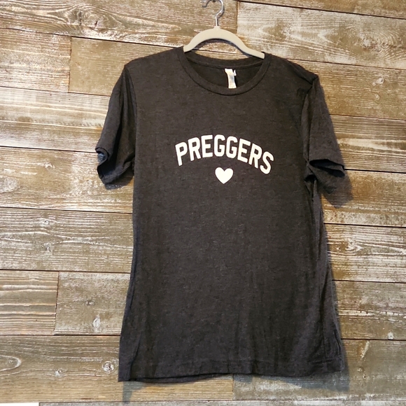 Bella Canvas Tops - Preggers ❤️ gray T-shirt
